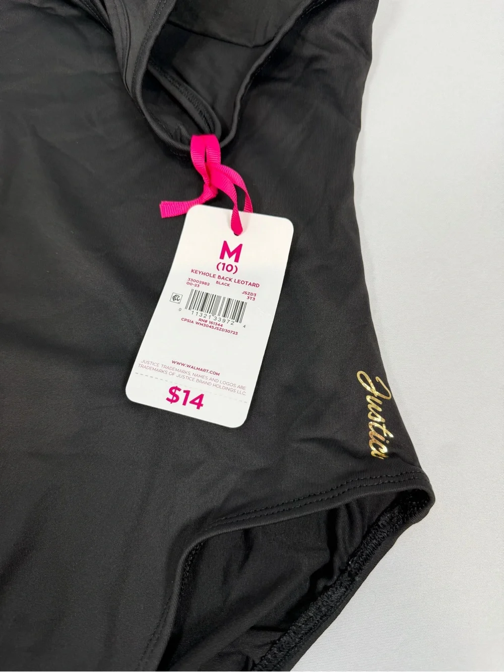 Justice Black‎ One-Piece Dance Gym with Gold Logo Meduim (10)